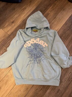 blue spider hoodie, minor to no flaws. spider worldwide. best offer